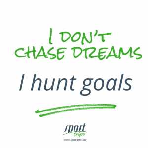 I don't chase dreams, I hunt goals